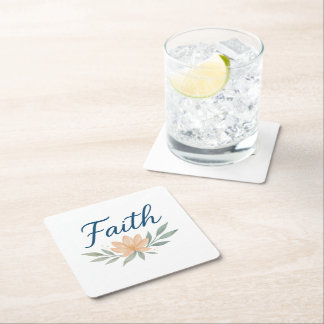 Title: Hold Faith Close — Light Always Returns Square Paper Coaster