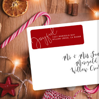 Title: Joy, Peace & Love Christmas Return Address 