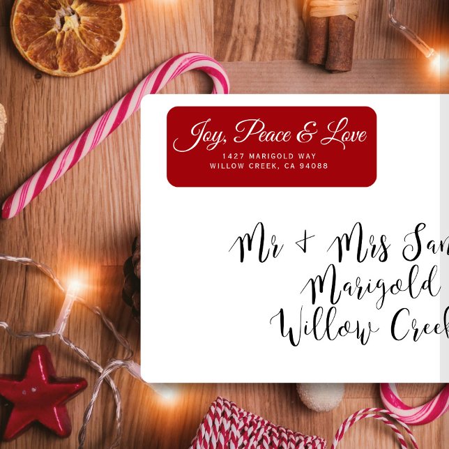Title: Joy, Peace & Love Christmas Return Address  (Creator Uploaded)