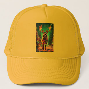 Title: Majestic Deer in the Wilderness Wall Art Trucker Hat