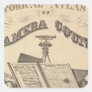Title Page Alameda County atlas map Square Sticker