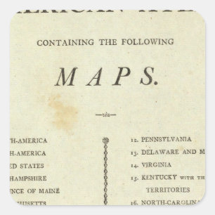 Title Page American atlas Square Sticker