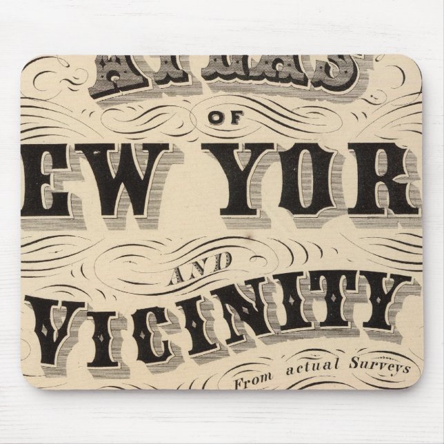 Title Page Atlas of New York, vicinity Mouse Mat (Front)