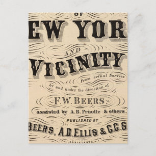 Title Page Atlas of New York, vicinity Postcard
