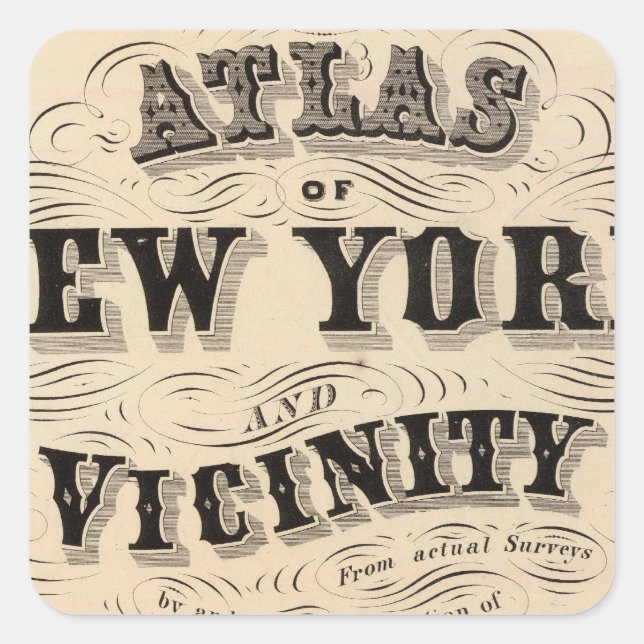 Title Page Atlas of New York, vicinity Square Sticker (Front)