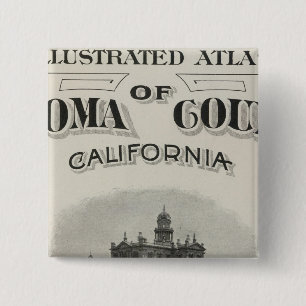 Title Page Atlas Sonoma County, California 15 Cm Square Badge