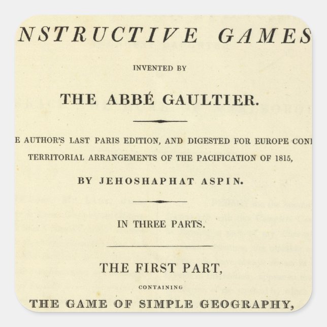 Title Page Complete course of geography Square Sticker (Front)