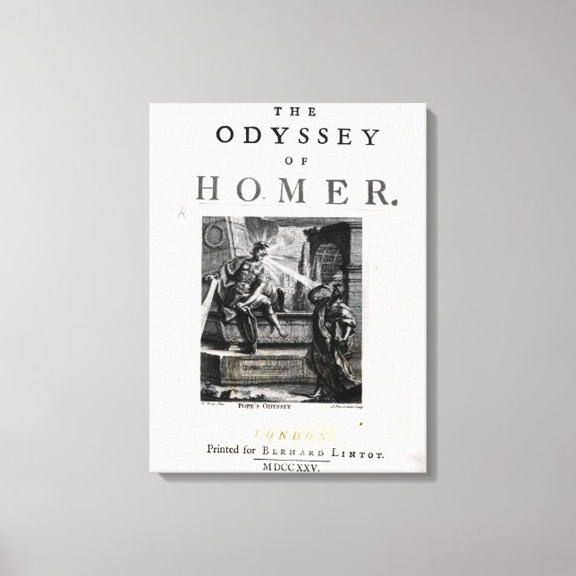 Title page for 'The Odyssey' by Homer Canvas Print (Front)