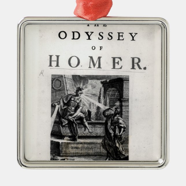 Title page for 'The Odyssey' by Homer Metal Tree Decoration (Front)