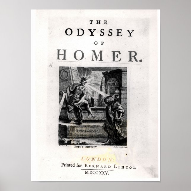 Title page for 'The Odyssey' by Homer Poster (Front)