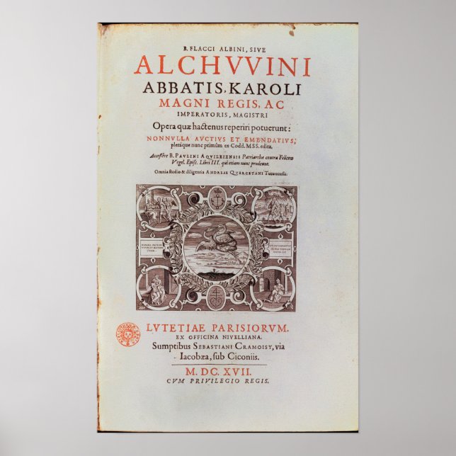 Title Page from 'Abbatis Karoli Magni Regis' Poster (Front)