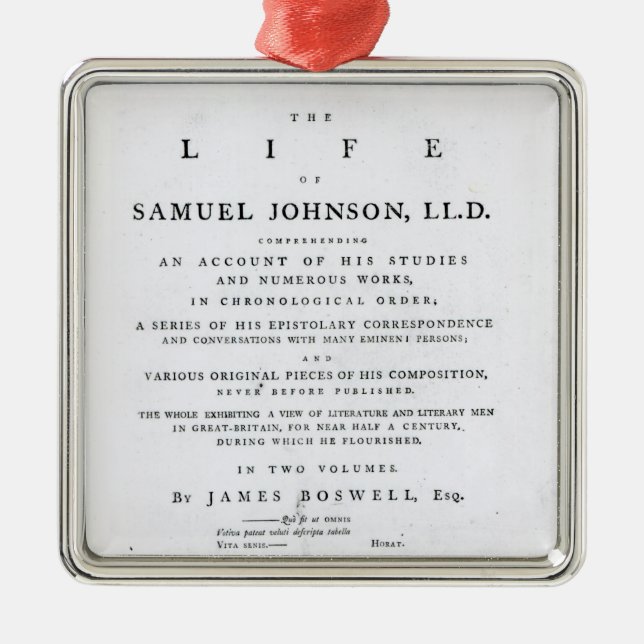 Title page, from 'The Life of Samuel Johnson' Metal Tree Decoration (Front)