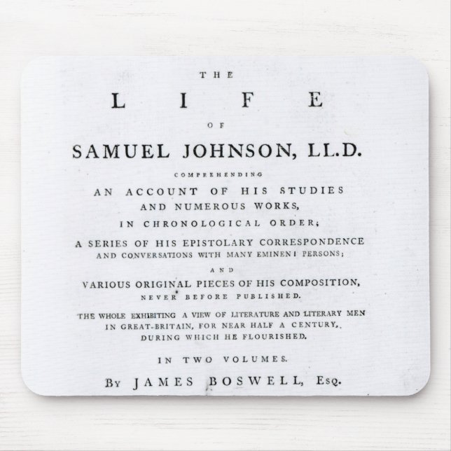 Title page, from 'The Life of Samuel Johnson' Mouse Mat (Front)