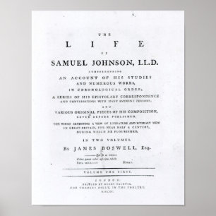 Title page, from 'The Life of Samuel Johnson' Poster