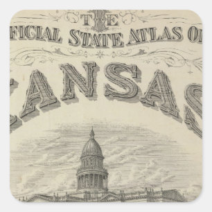 Title Page Kansas Official State Atlas Square Sticker