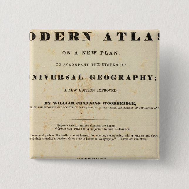 Title Page Modern atlas 15 Cm Square Badge (Front)