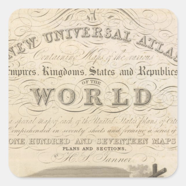 Title Page New Universal Atlas Square Sticker (Front)