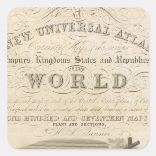 Title Page New Universal Atlas Square Sticker