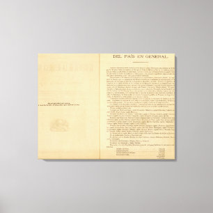 Title Page of 1874 Mexico Atlas Canvas Print