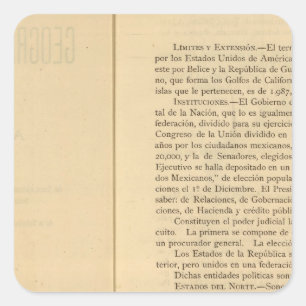 Title Page of 1874 Mexico Atlas Square Sticker