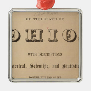 Title Page of a Topographical Atlas Metal Tree Decoration