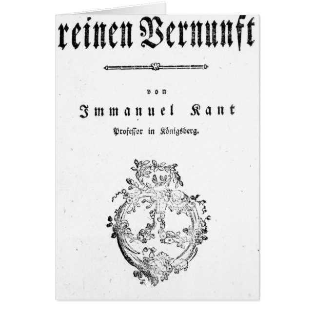 Title Page of 'Critique of Pure (Front)