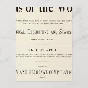 Title Page of Indexed Atlas Postcard