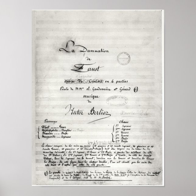 Title page of 'La Damnation de Faust' Poster (Front)
