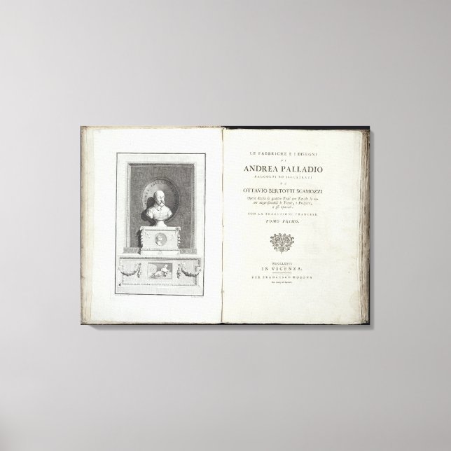 Title page of 'Le Fabbriche e i Disegni di Andrea Canvas Print (Front)
