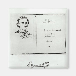 Title Page of 'Les Poemes' by Edgar Allan Poe Magnet