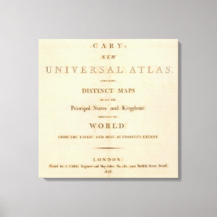Title Page of New universal atlas Canvas Print