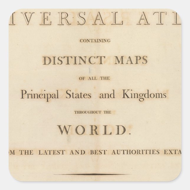 Title Page of New universal atlas Square Sticker (Front)