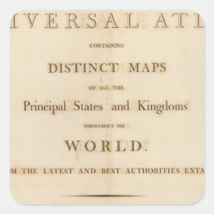 Title Page of New universal atlas Square Sticker