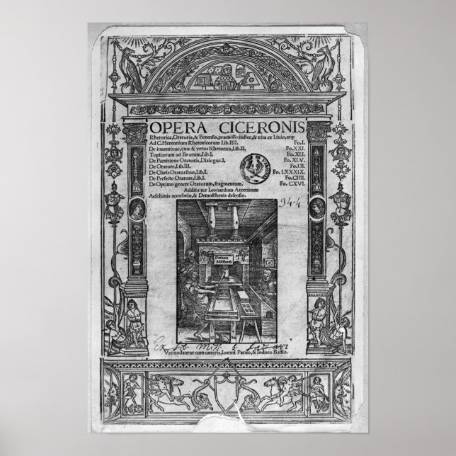 Title page of 'Opera Ciceronis', published 1520 Poster (Front)