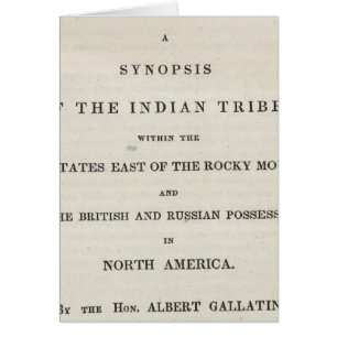 Title Page of the Synopsis of the Indian Tribes