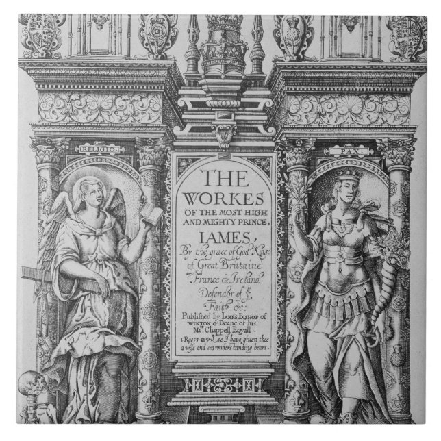 Title Page of 'The Works of James I', engraved by Tile (Front)