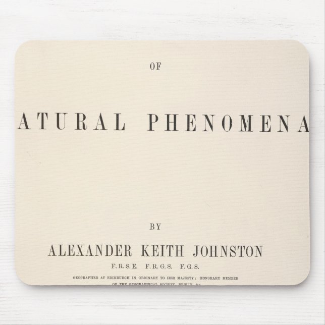 Title Page Physical atlas of natural phenomena Mouse Mat (Front)