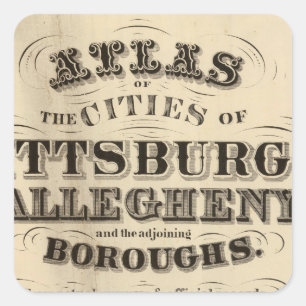 Title Page Pittsburgh, Allegheny atlas Square Sticker