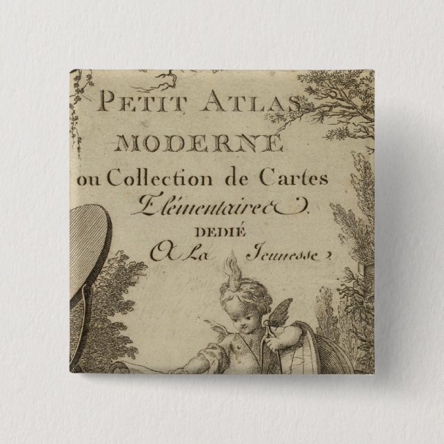 Title Page Small modern atlas 15 Cm Square Badge (Front)