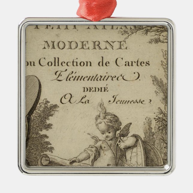 Title Page Small modern atlas Metal Tree Decoration (Front)