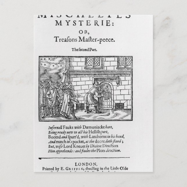 Title page to 'Mischeefes Mysterie or Treasons Postcard (Front)
