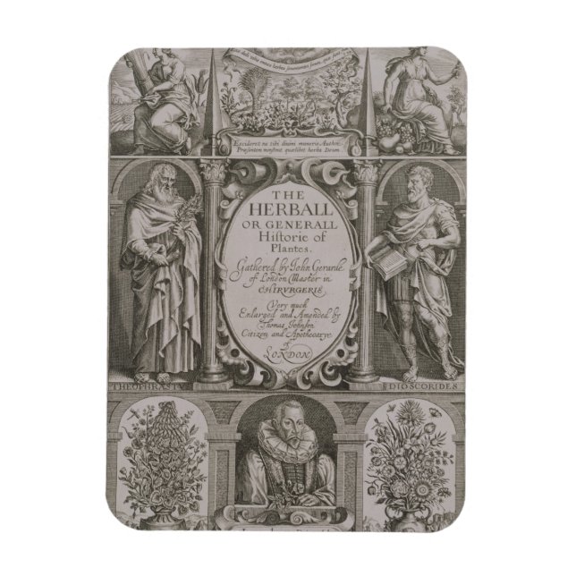 Title page to the second edition of 'The Herball' Magnet (Vertical)