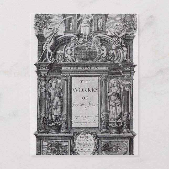 Title page to 'The Works of Benjamin Jonson' Postcard (Front)
