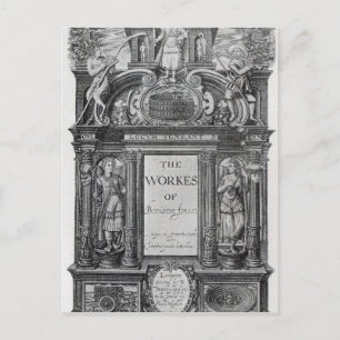 Title page to 'The Works of Benjamin Jonson' Postcard