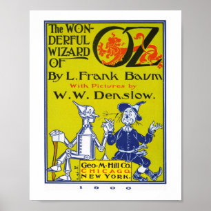 Title page , Vintage Wizard of Oz Book Cover Art. Poster