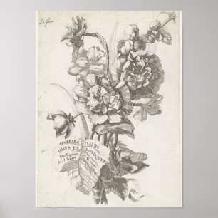 Title Page with a Bouquet of Peonies Poster
