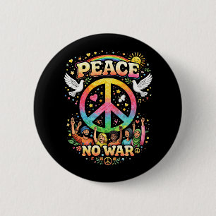 Title: Peace Over War 6 Cm Round Badge