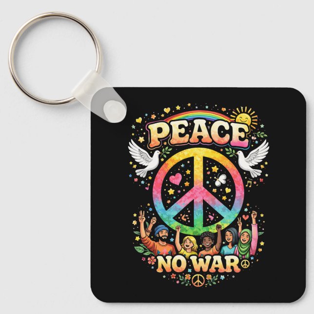 Title: Peace Over War Key Ring (Front)