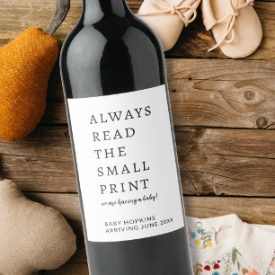 Title: Personalised Editable Baby Announcement  Wine Label