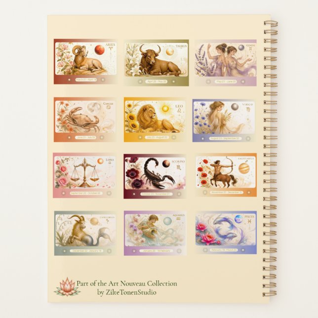 title: Personalised Pisces Zodiac Planner  (Back)